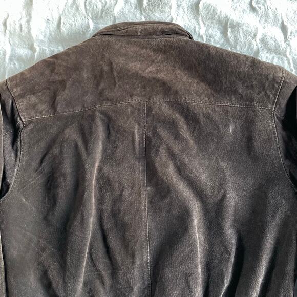 🔥VTG Global Identity G III Suede Bomber Jacket Rusty Brown Moto Utility XXL - Picture 11 of 15